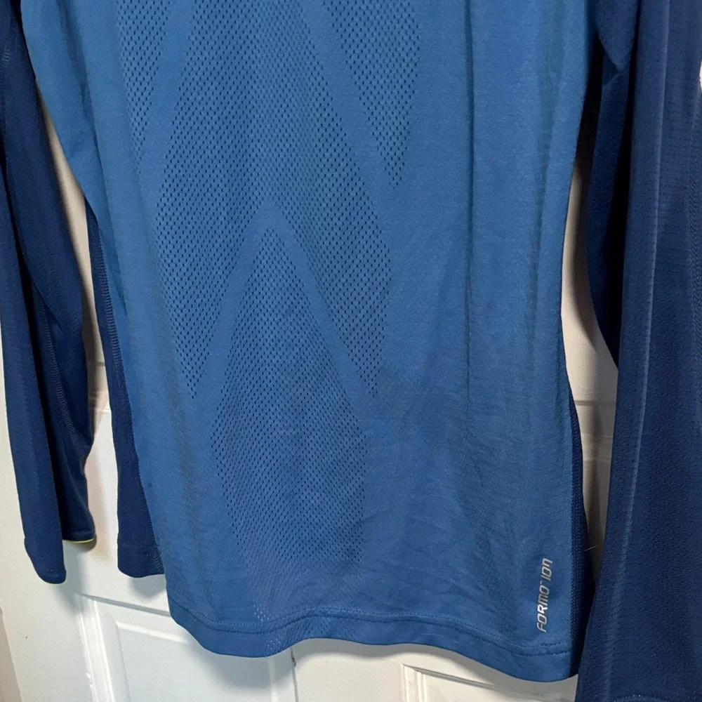 Adidas Navy and Neon Yellow Performance Top